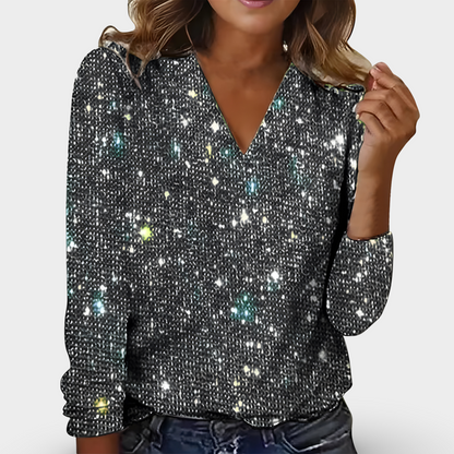 Victoria™ - V-Ausschnitt Diamant Bluse
