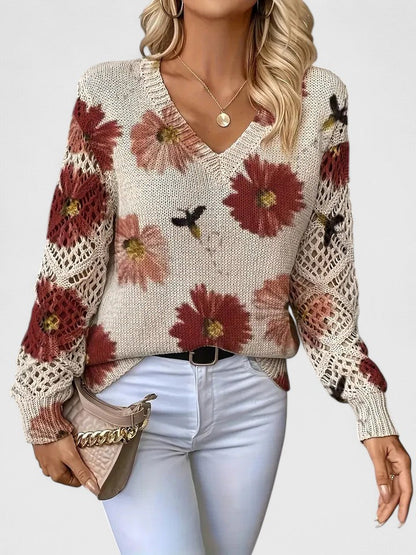 Magnolia | Eleganter Pullover mit floralem Muster