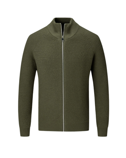 Vier Jahreszeiten Merinowolle Strickjacke mit Reißverschluss