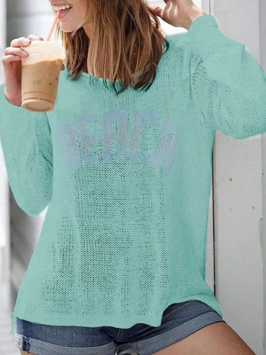 Liber Sommer Damen Bedruckte Smock Strickpullover