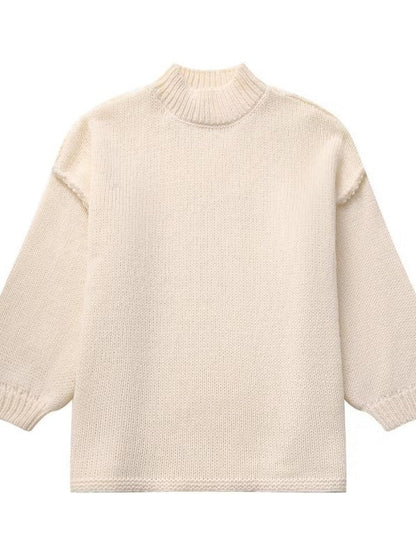 Mittelhoher Kragen Strickpullover