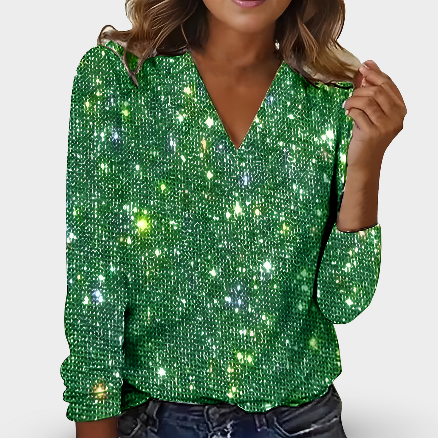Victoria™ - V-Ausschnitt Diamant Bluse