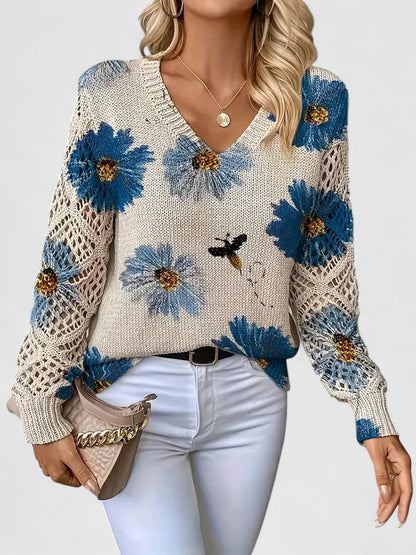 Magnolia | Eleganter Pullover mit floralem Muster