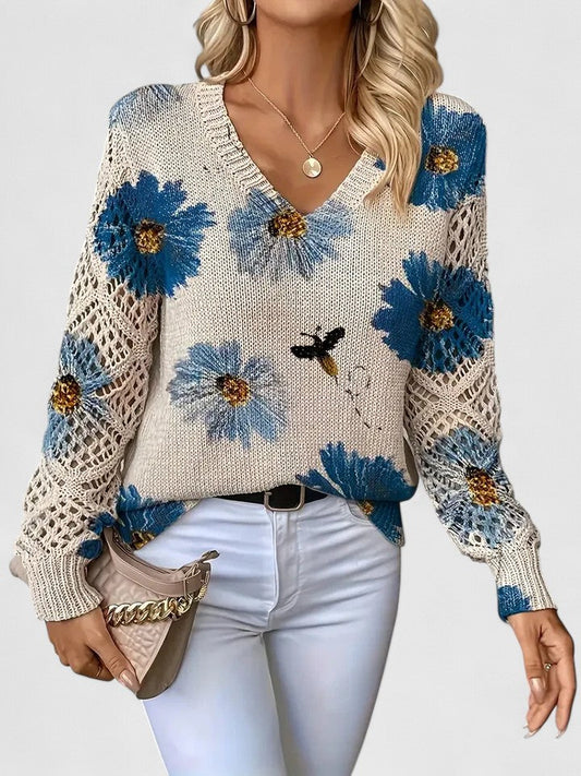 Magnolia | Eleganter Pullover mit floralem Muster