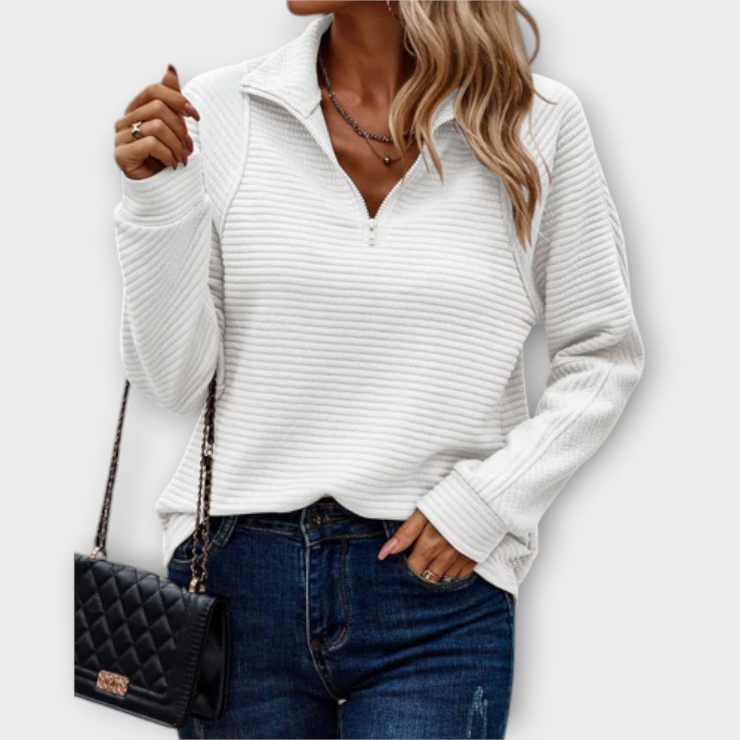 Lila | Stylischer V-Ausschnitt Pullover