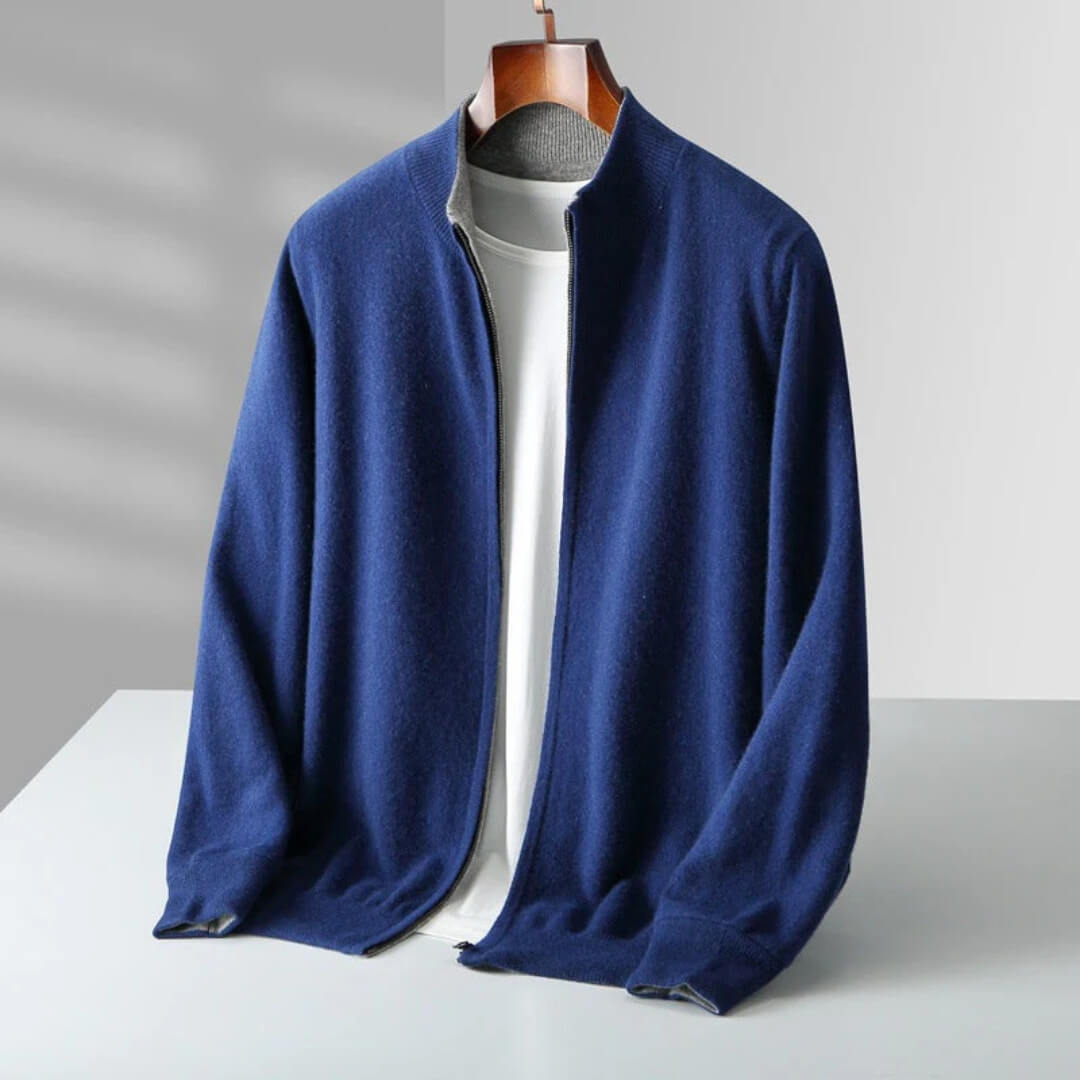 Corvino Kaschmir-Zip-Cardigan