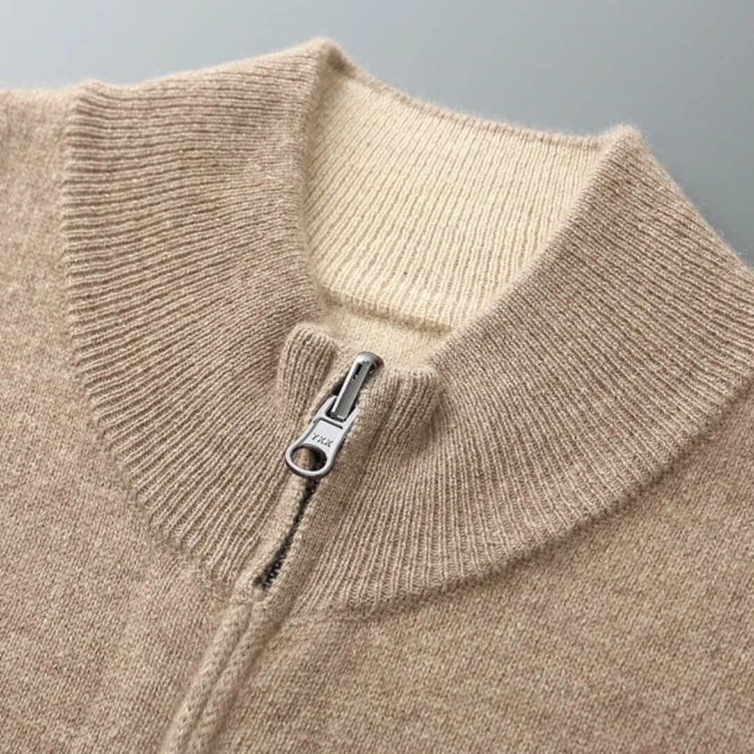 Corvino Kaschmir-Zip-Cardigan