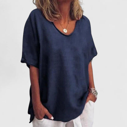 ELYRA™ | Weiches Baumwoll T-Shirt mit V-Ausschnitt