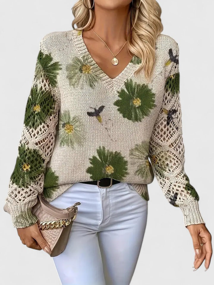 Magnolia | Eleganter Pullover mit floralem Muster