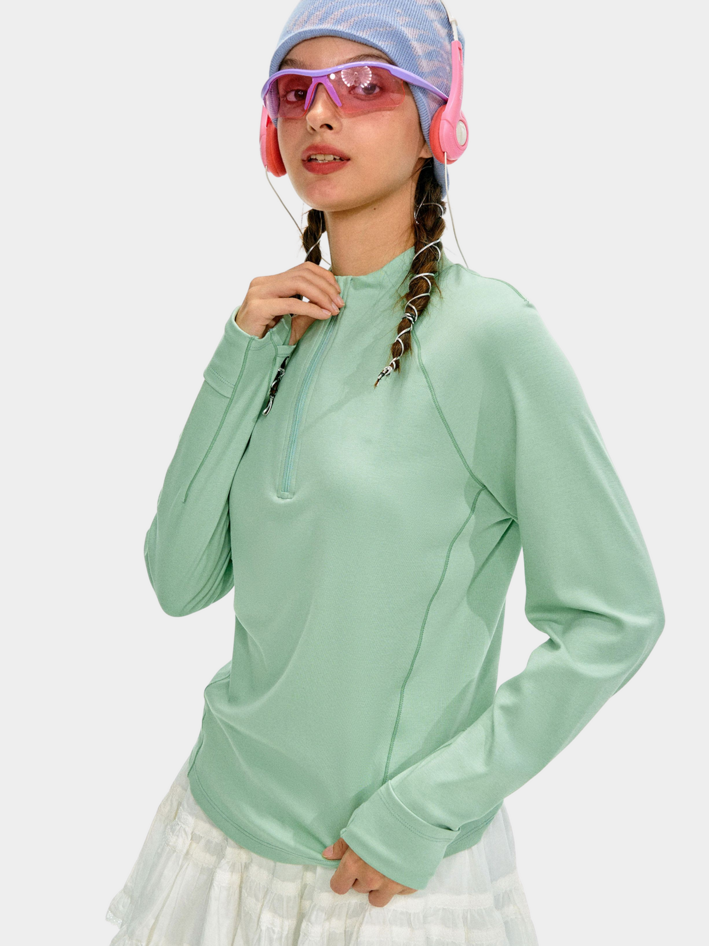 Caveflare - Damen UPF50+ Stehkragen Langarm Sweatshirt