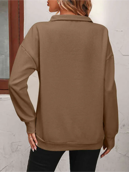 Sofie Sweatshirt mit Reißverschluss und hängenden Schultern für Frauen
