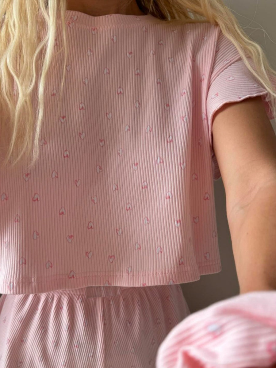 Liber Sommer Damen Rüschendruck Nachtwäsche