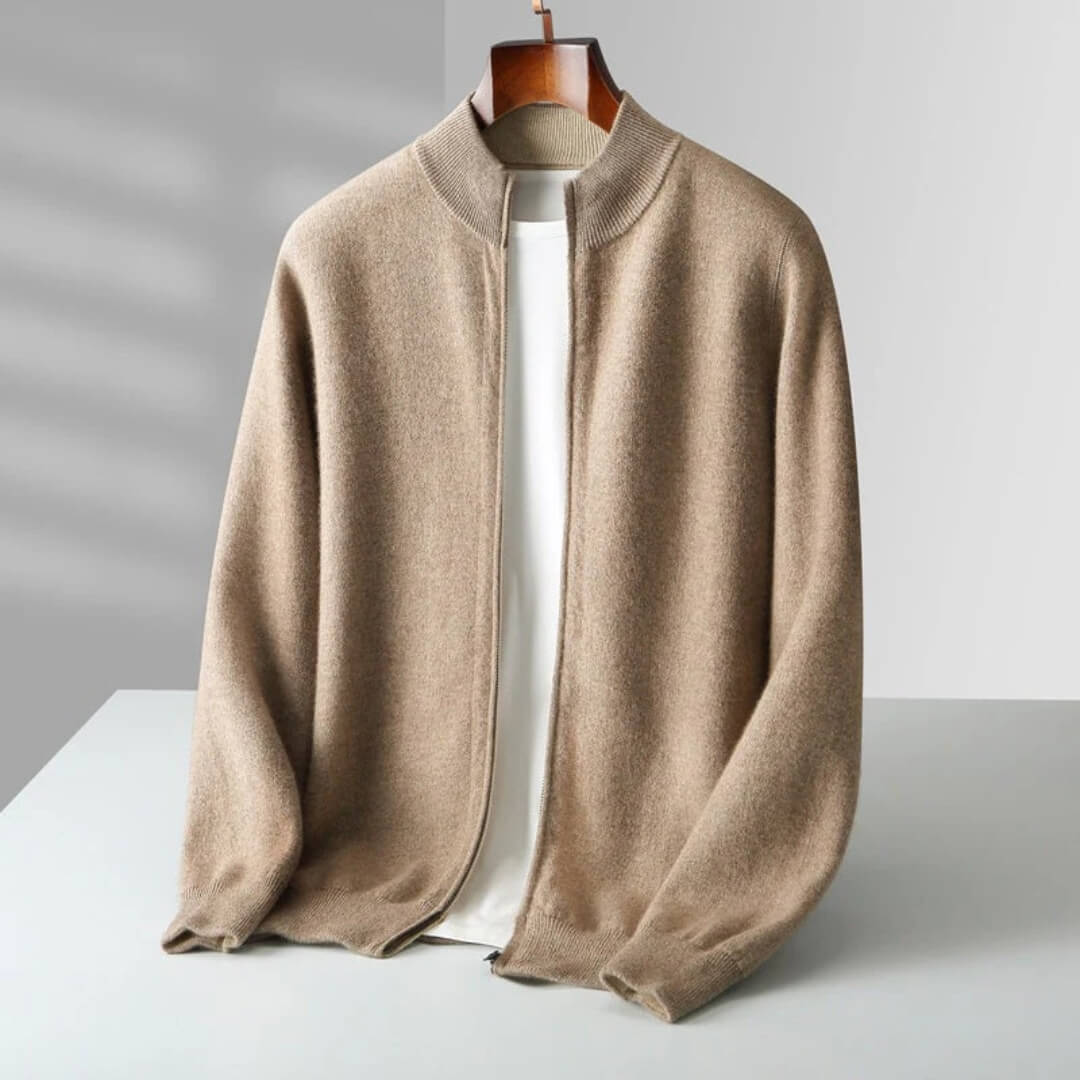 Corvino Kaschmir-Zip-Cardigan