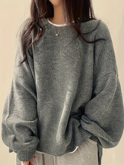 Pearline - Rundhals Pullover mit langen Ärmeln