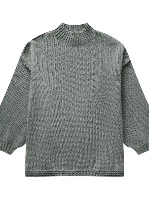 Mittelhoher Kragen Strickpullover