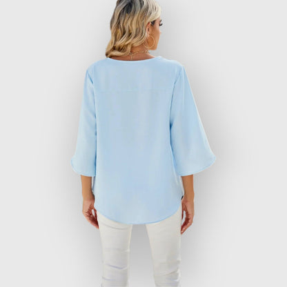 ELYRA™ | V-Ausschnitt Bluse mit kurzen Ärmeln