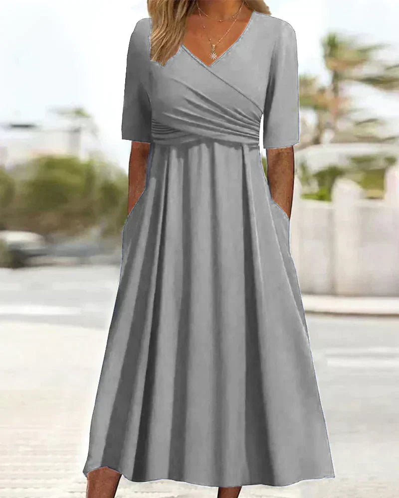 Annabelle - Kurzärmeliges Crossover-Kleid