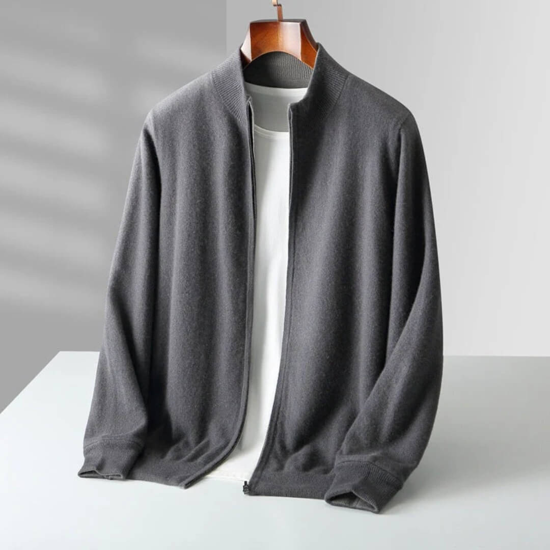 Corvino Kaschmir-Zip-Cardigan
