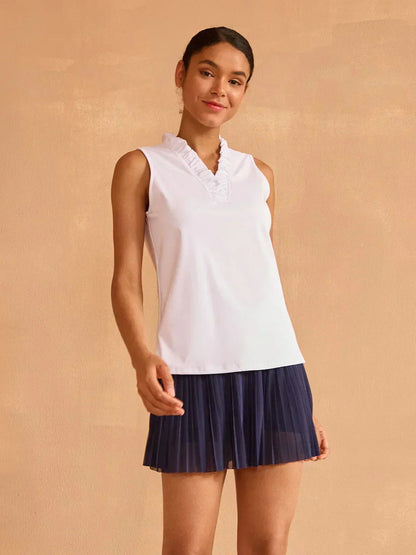 Mehr als nur ein Basic Rüschen V-Ausschnitt Tanktop UPF50+