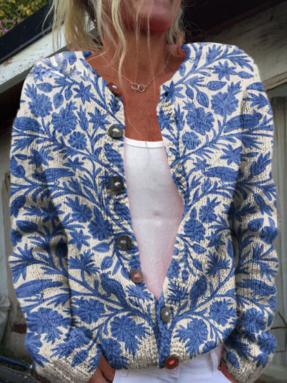 FLORA™ – Vintage-Blumen-Cardigan