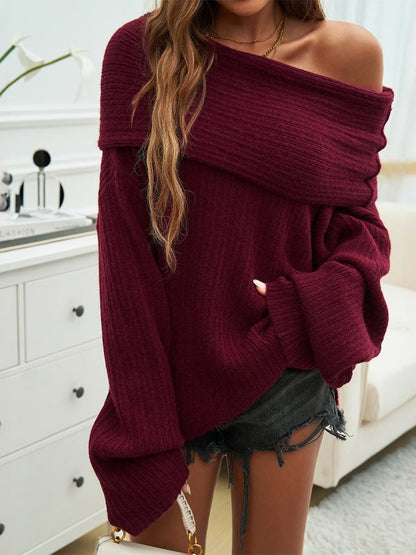 Schulterfreies Pit Strip Sweatshirt