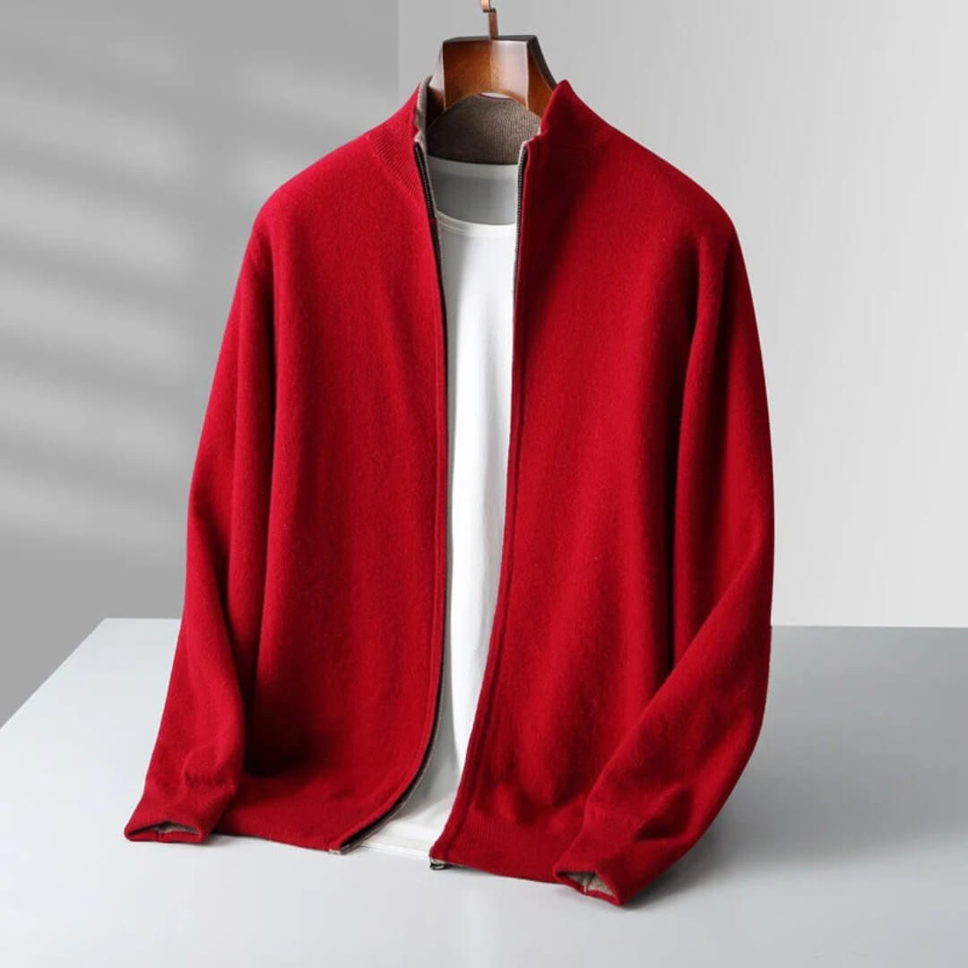 Corvino Kaschmir-Zip-Cardigan