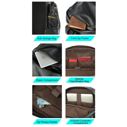 Wasserdichter Leder-Rucksack für Männer