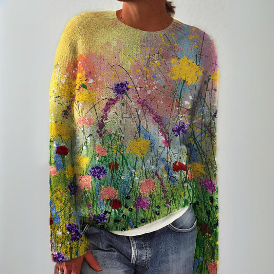 Marta | Blumen Kunst Gemütlicher Pullover
