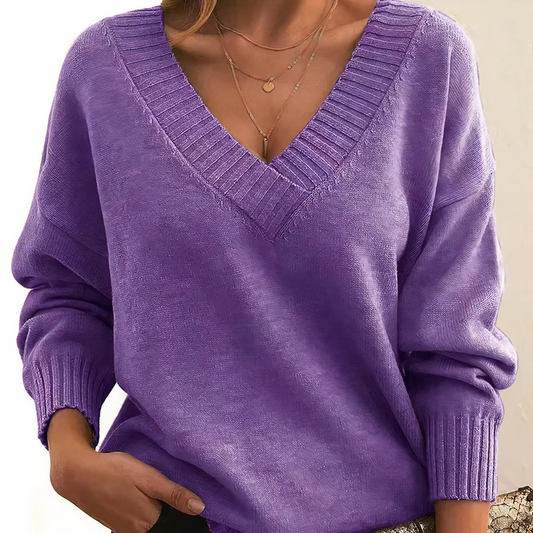 Aria | Schicker Pullover mit tiefem V-Ausschnitt und lockerem Schnitt
