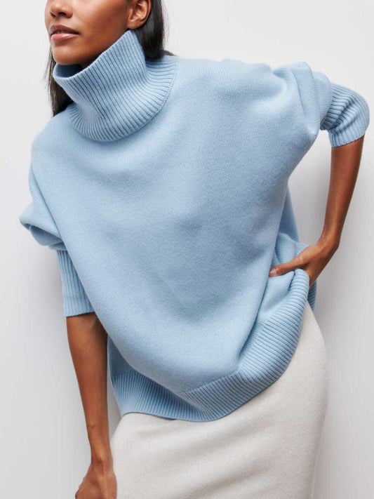 Wolkenloser Himmel Rollkragen Oversized Pullover