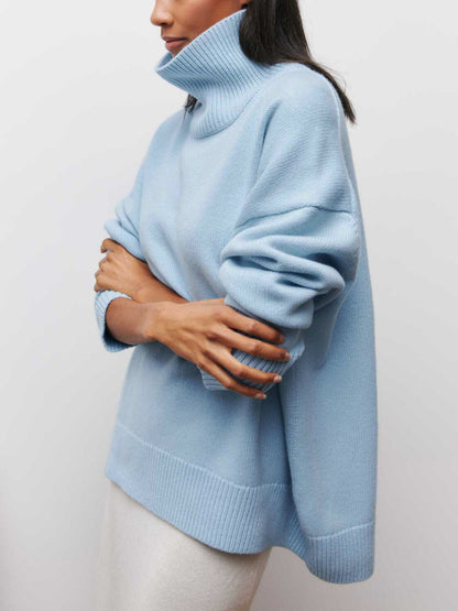Wolkenloser Himmel Rollkragen Oversized Pullover