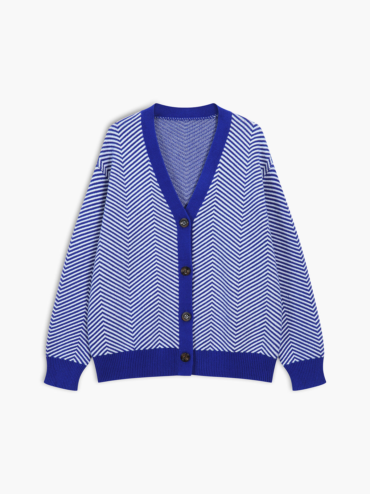 Übergroßer Fischgrätenstrick-Cardigan