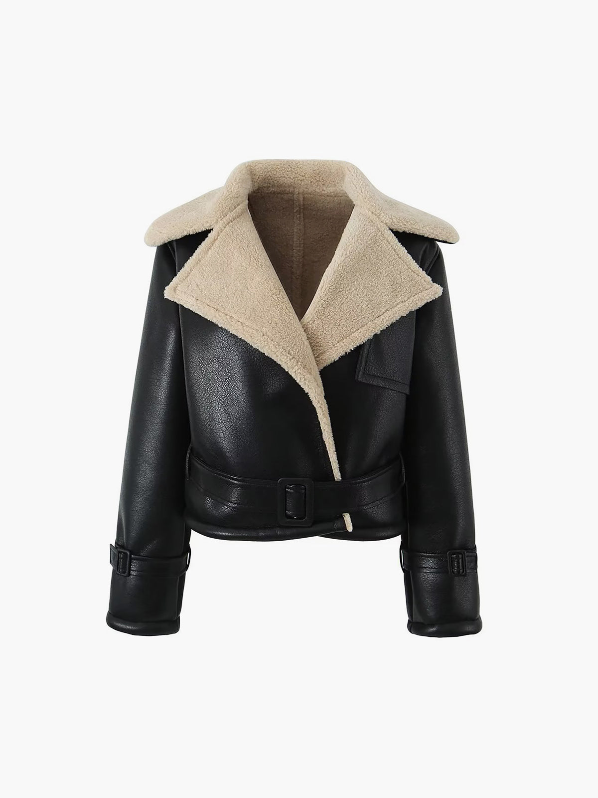 Zu Gesegnet Sherpa Futter Schafleder Fliegerjacke