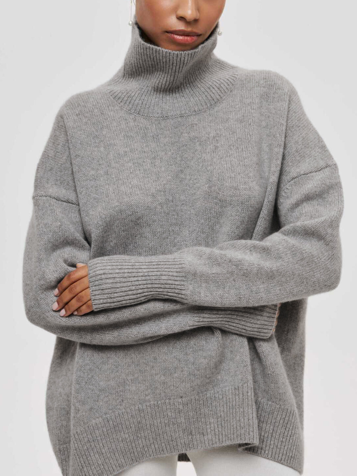 Wolkenloser Himmel Rollkragen Oversized Pullover