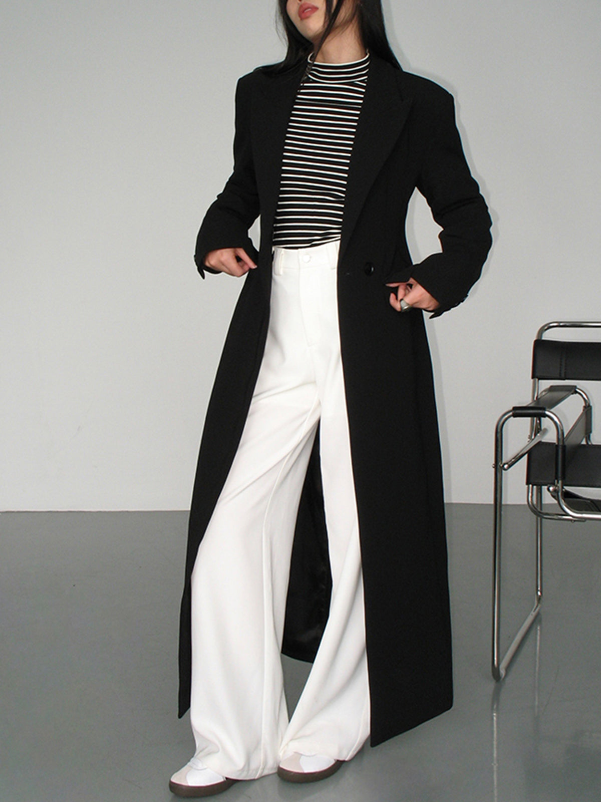 Kragen Taschen Blazer Mantel