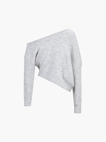 Ein Schulter Asymmetrischer Pullover