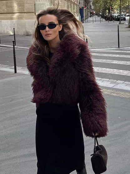 Fuzzy Kunstfell Kurzmantel
