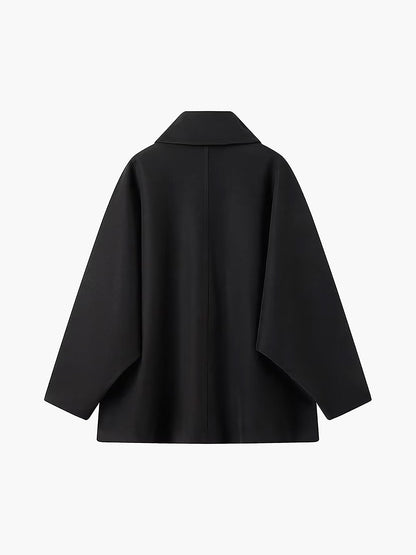 Solide Übergroße Taschenknopfjacke