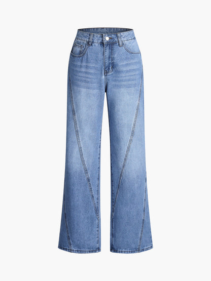 Vintage Denim Gerade Bein Hose