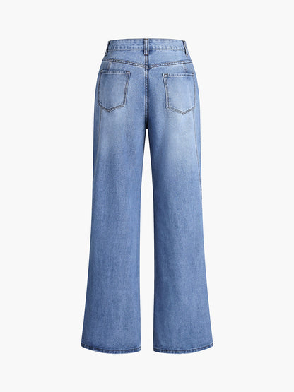 Vintage Denim Gerade Bein Hose