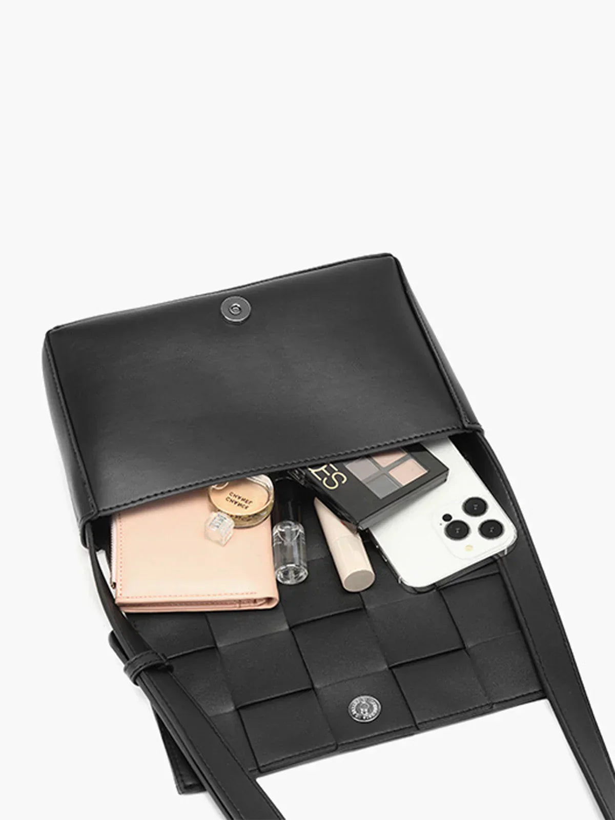 Schwarze Gewebte Umhängetasche