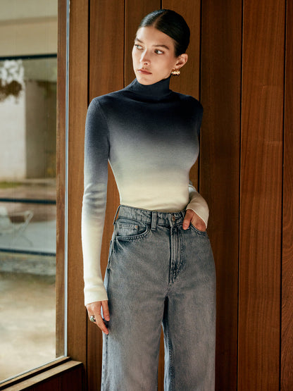 Wollmischung Ombre Slim Stricktop