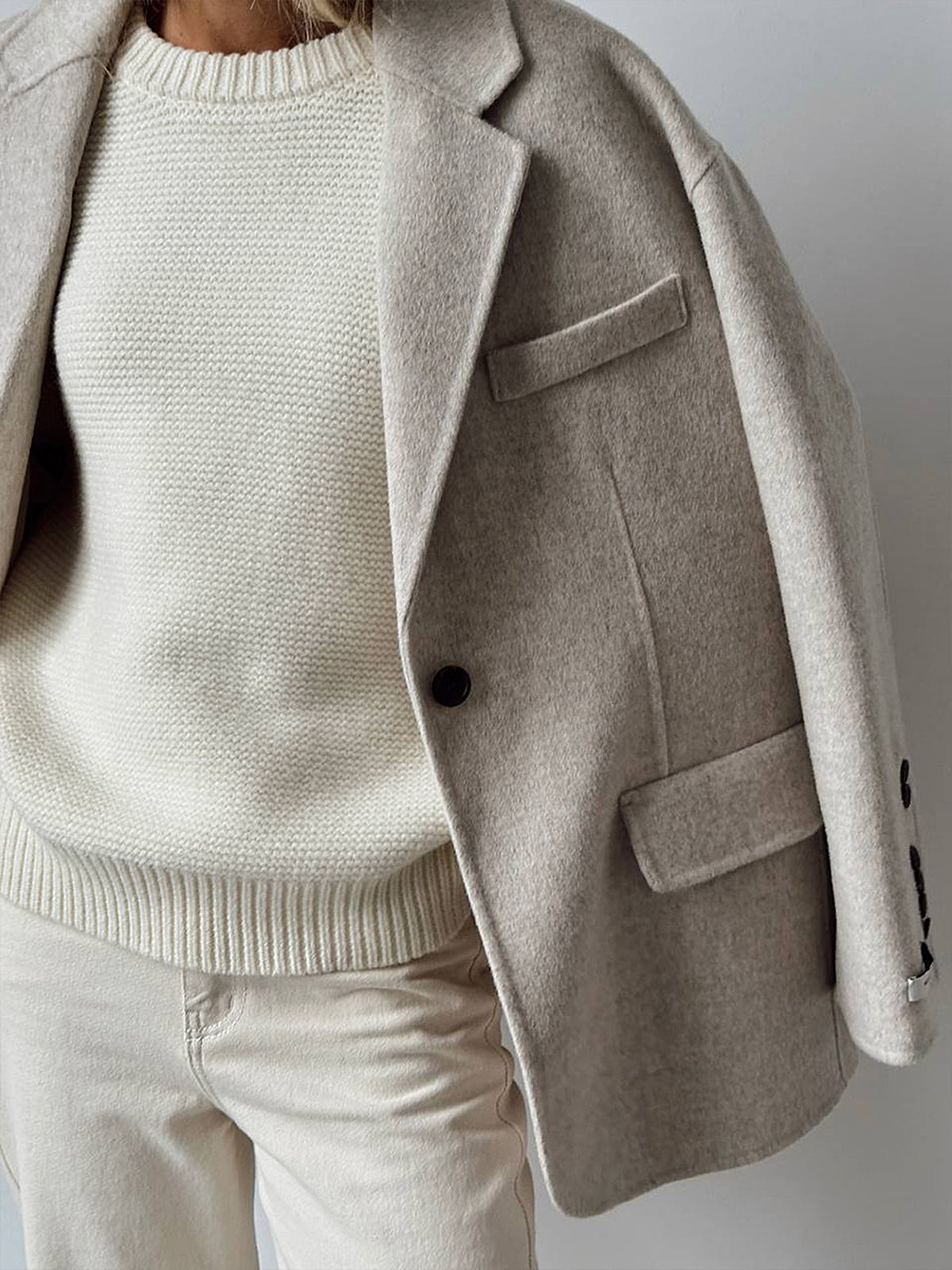 Baumwollmischung Pullover mit Strickdetails