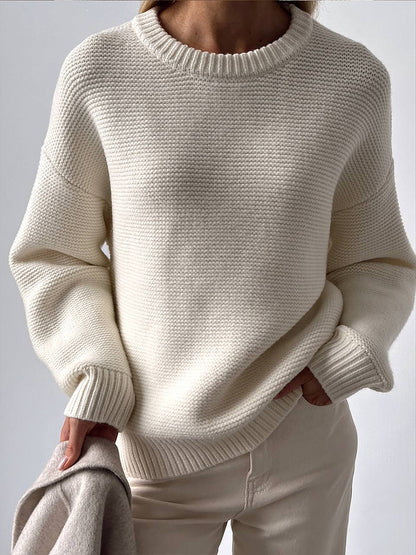 Baumwollmischung Pullover mit Strickdetails