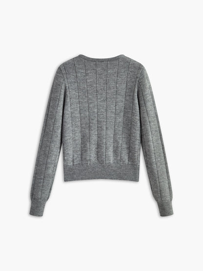 Rundhals Knopfweicher Cardigan