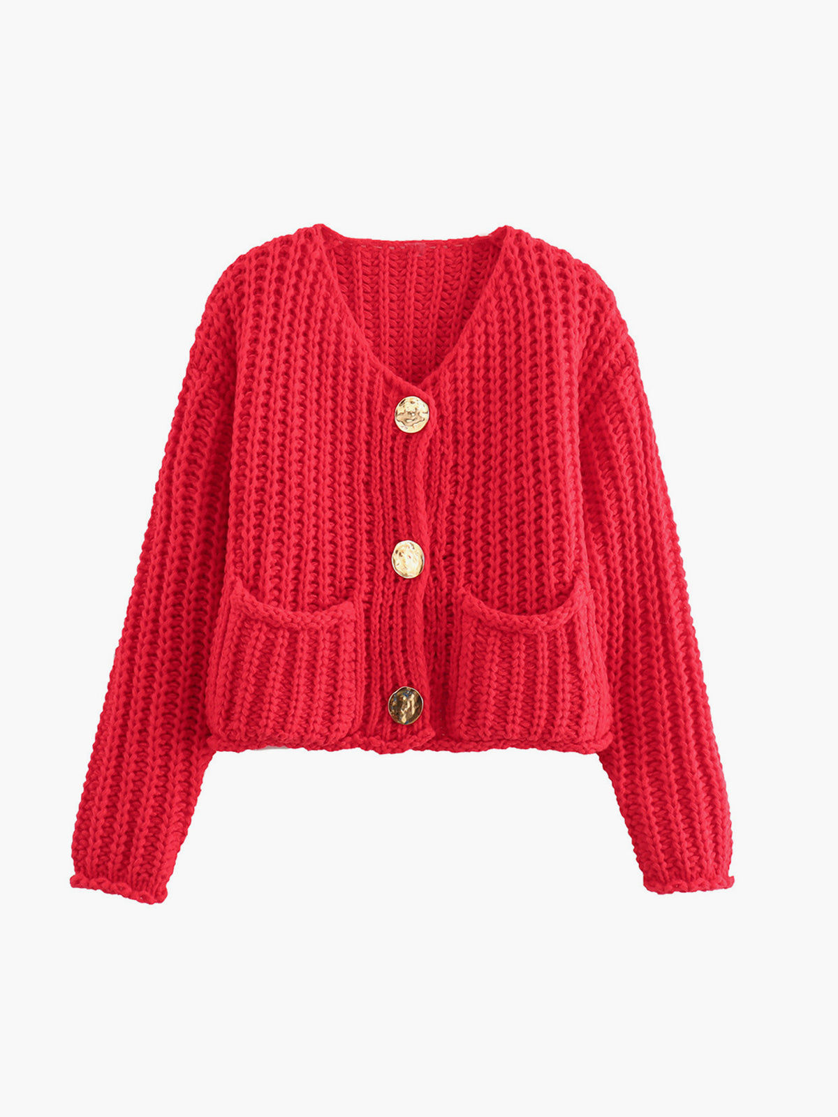 Einfarbiger Knitted Cardigan