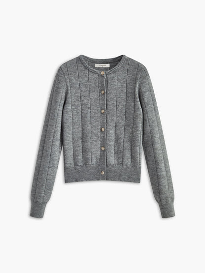 Rundhals Knopfweicher Cardigan