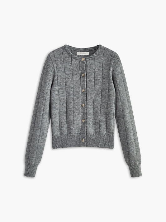 Rundhals Knopfweicher Cardigan