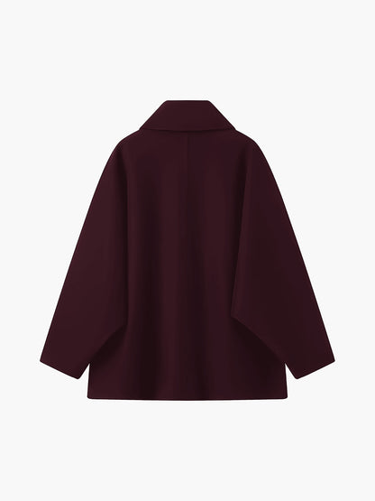 Solide Übergroße Taschenknopfjacke