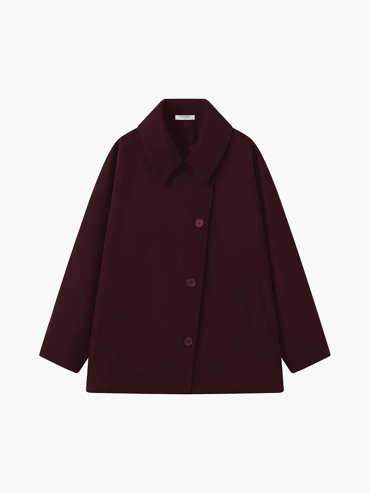 Solide Übergroße Taschenknopfjacke